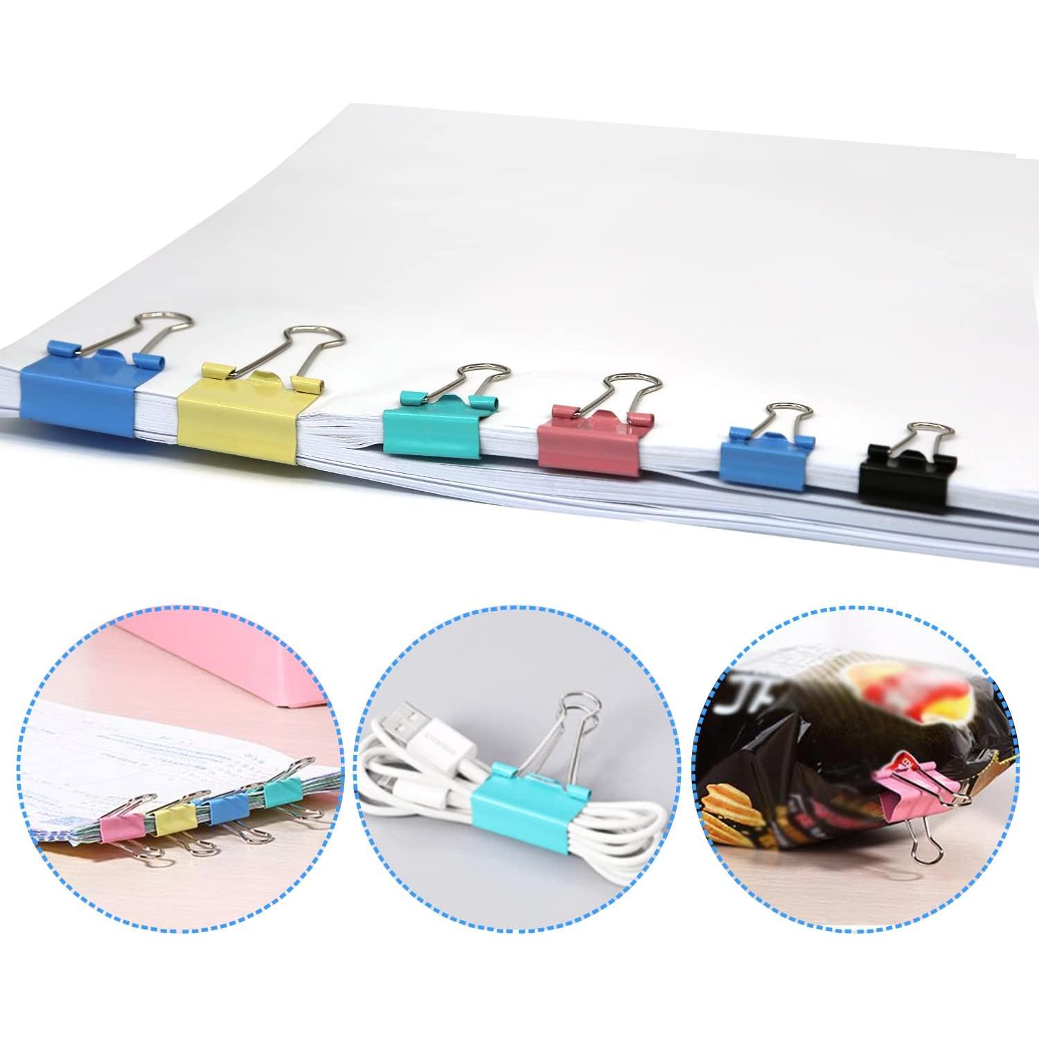 Juego de Clips de Papel y Carpeta AnutriON 320 Piezas Colores