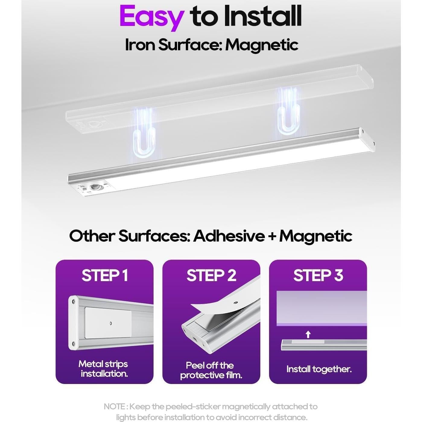 Luces Bajo Gabinete Auxoda 20.32cm con Sensor de Movimiento