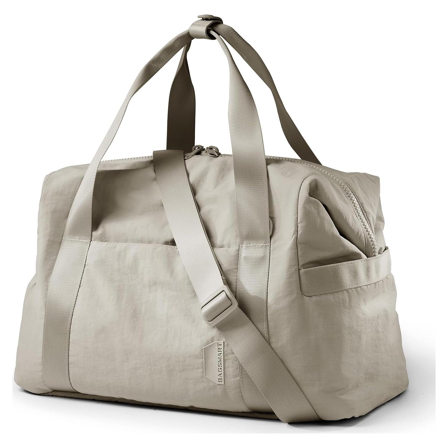 Bolsa de Gimnasio BAGSMART para Mujeres Beige Mediana 30L