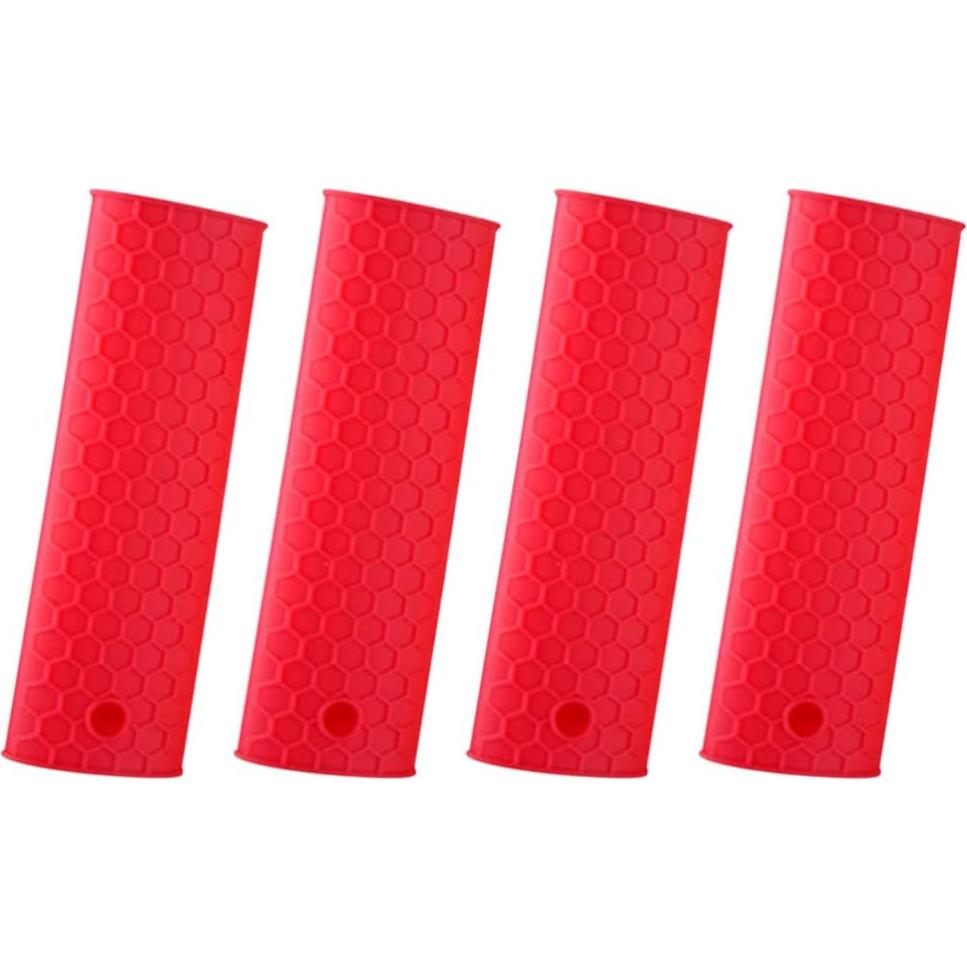 Funda de Mango de Silicona DOITOOL 4 Piezas Rojo Caramelo