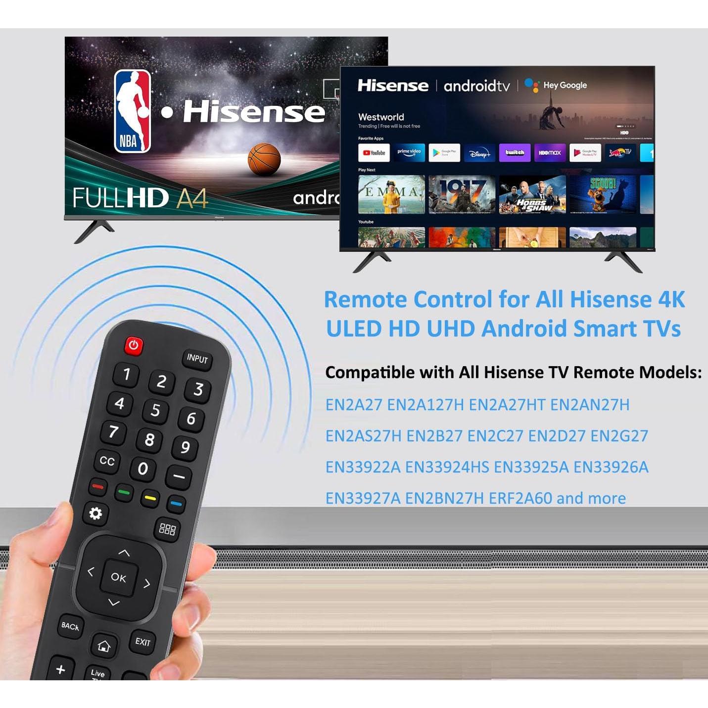 Control Remoto Reemplazo Hisense 4K ULED HD Android EN2A27
