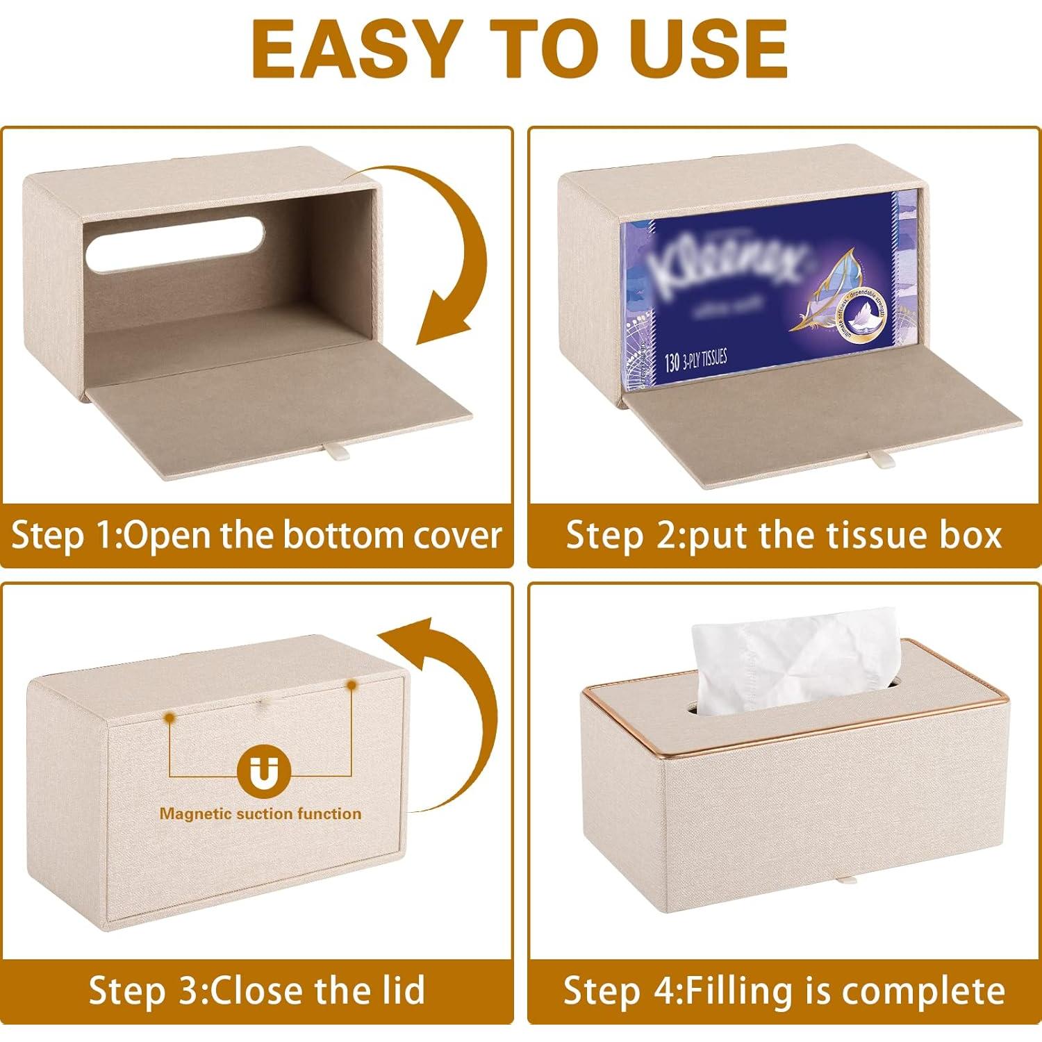 Soporte de Caja de Tissue Rectangular XNONE Beige