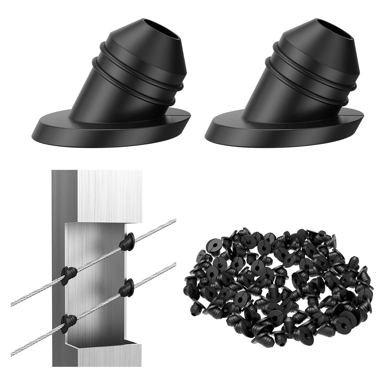 Grommets de Caucho CKE para Railing de Cable 30 Grados 100 Pcs