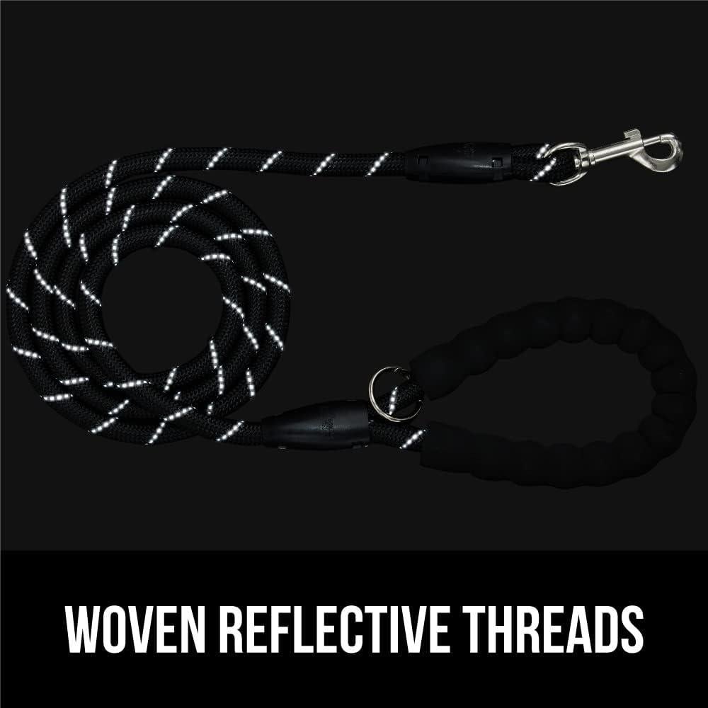 Correa para Perros Gorilla Grip Negra 1.27 cm x 1.22 m Reflectante