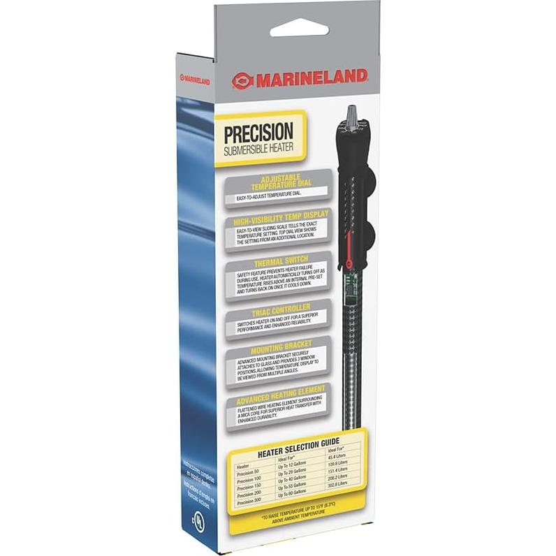 Calentador Sumergible Marineland 50W para Acuarios 45L