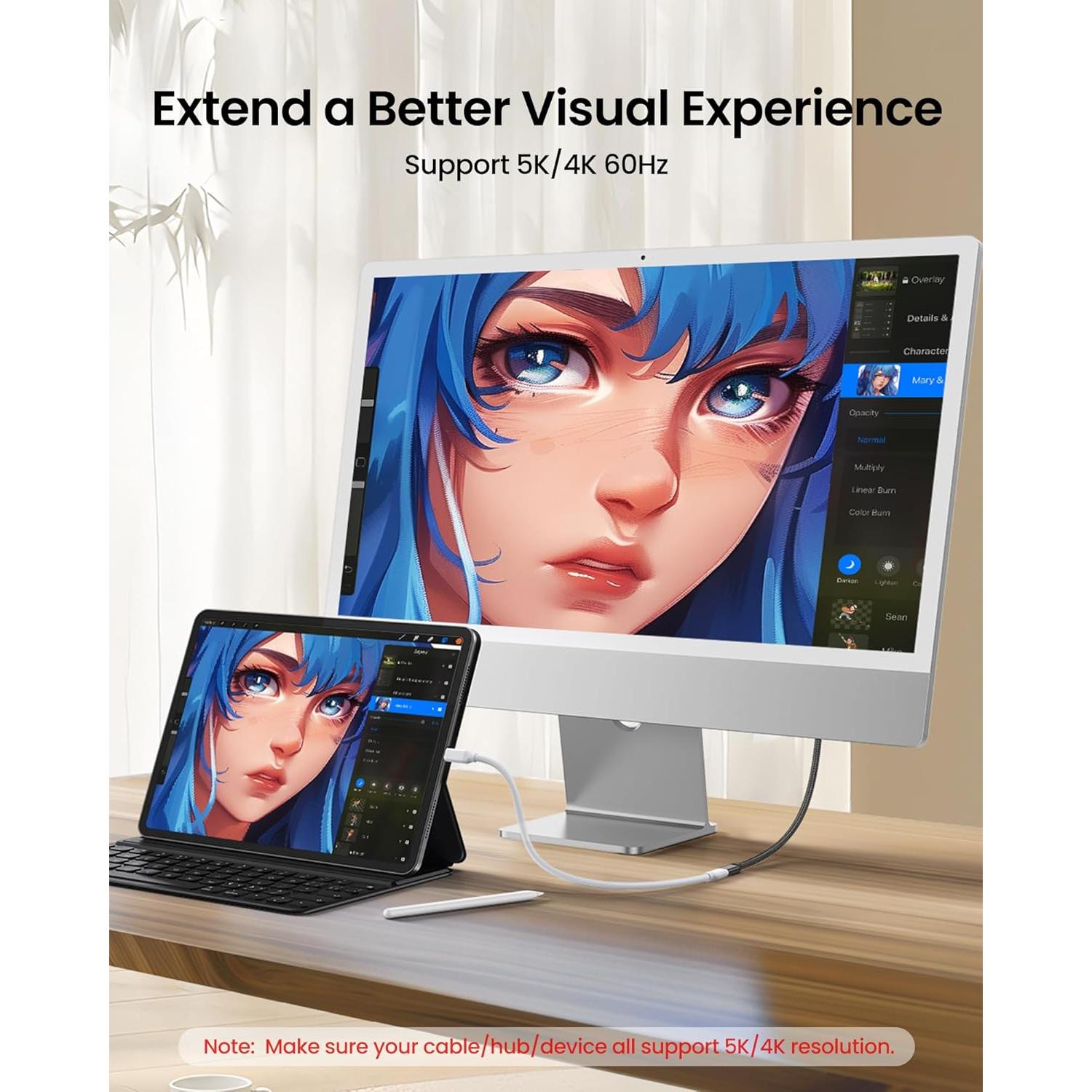 Cable de Extensión USB C Silkland 1m 20Gbps 240W 4K@60Hz