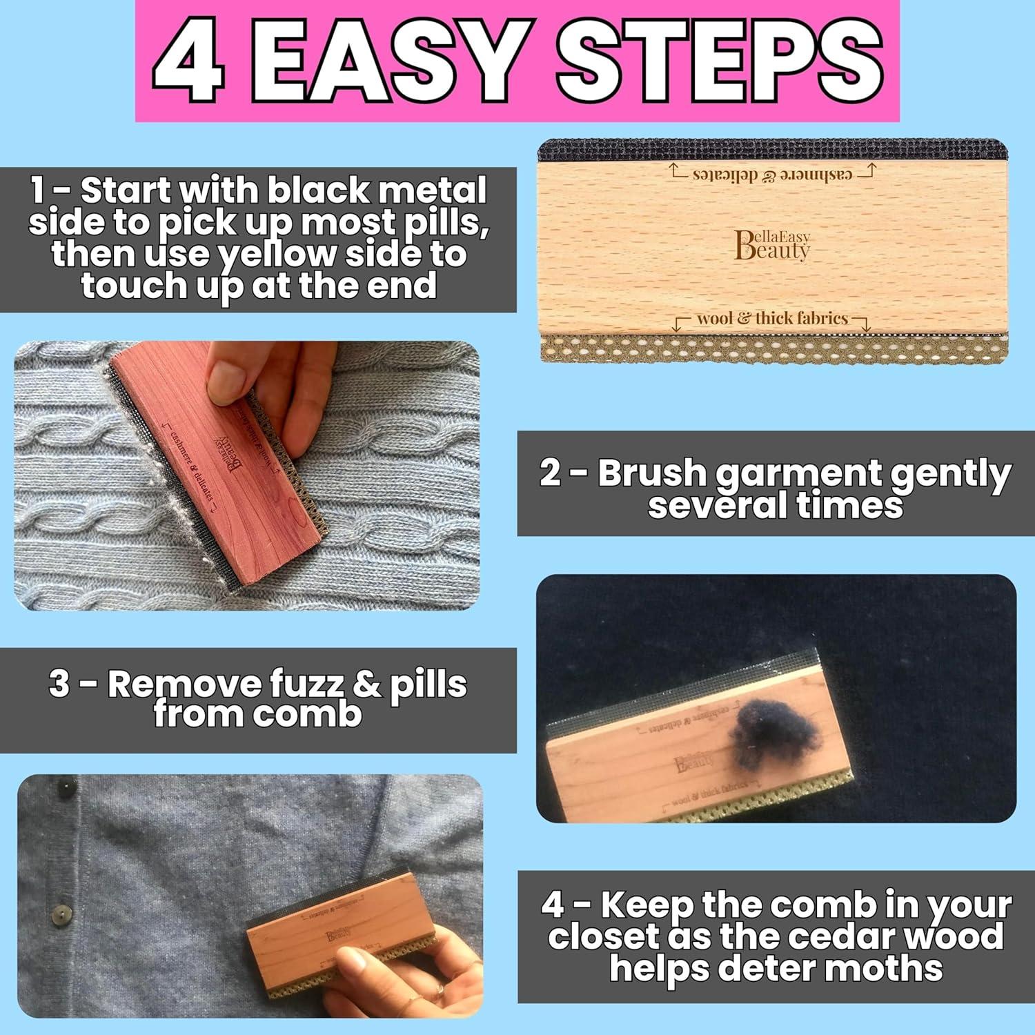 Peine de Cachemira Bellaeasybeauty - Elimina Pelusas y Bolitas