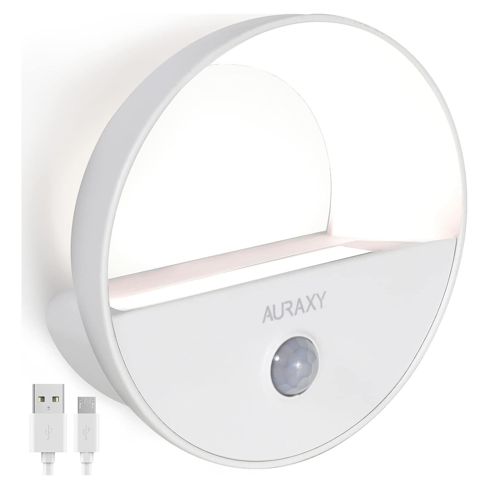 Luz Nocturna Recargable AURAXY con Sensor de Movimiento LED