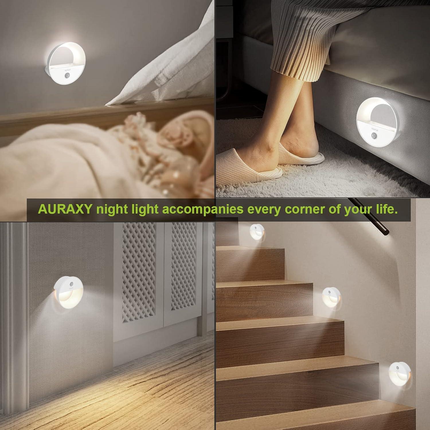 Luz Nocturna Recargable AURAXY con Sensor de Movimiento LED