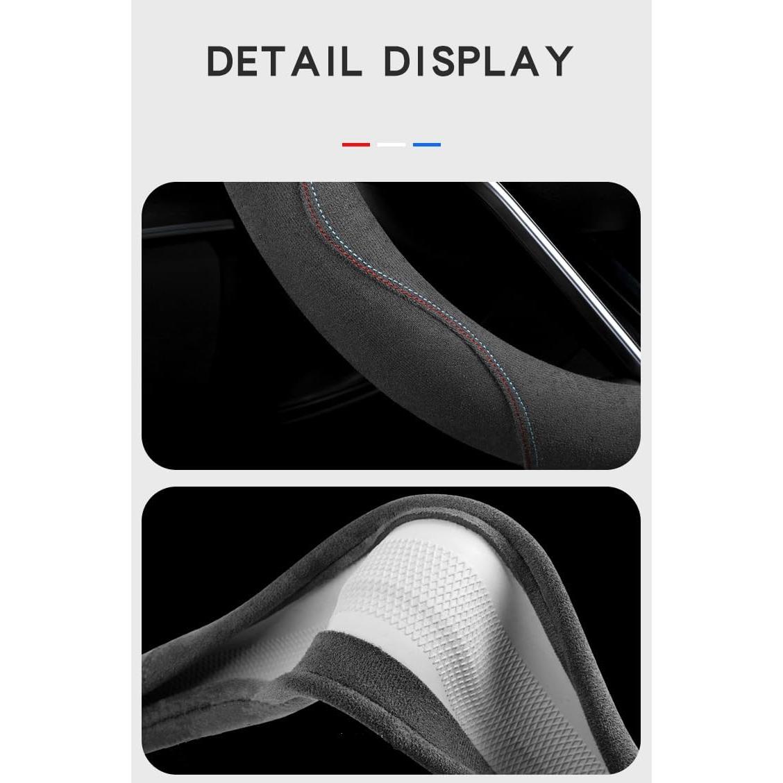 Funda de Volante Suede Genérico Azul Antideslizante 36.8-39.4 cm