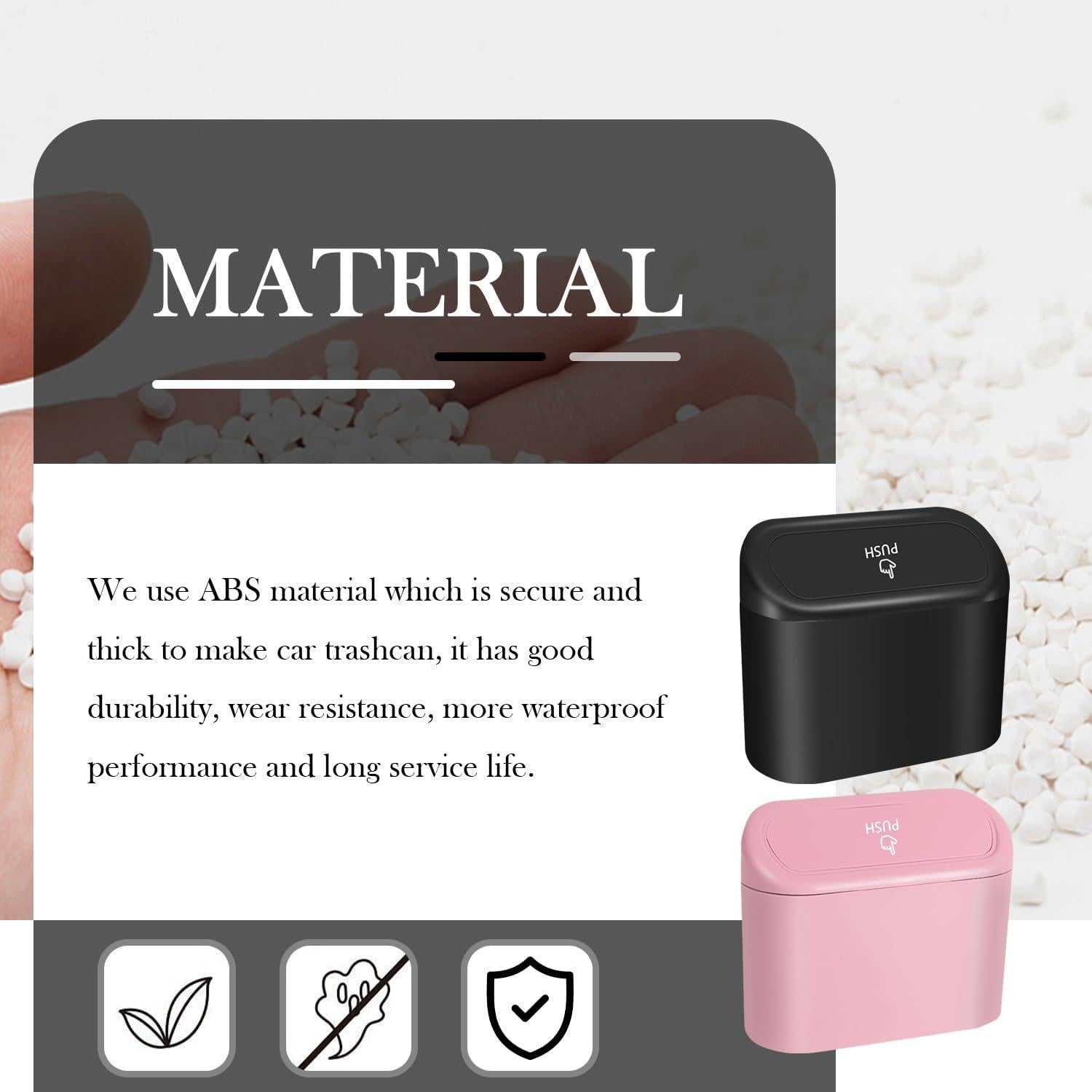 Cubo de Basura para Automóvil YGDMD Negro con Tapa y Gancho