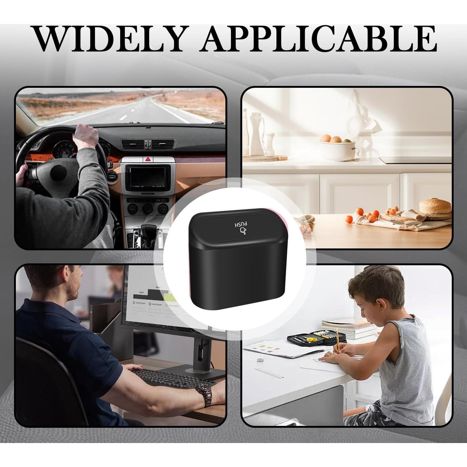 Cubo de Basura para Automóvil YGDMD Negro con Tapa y Gancho