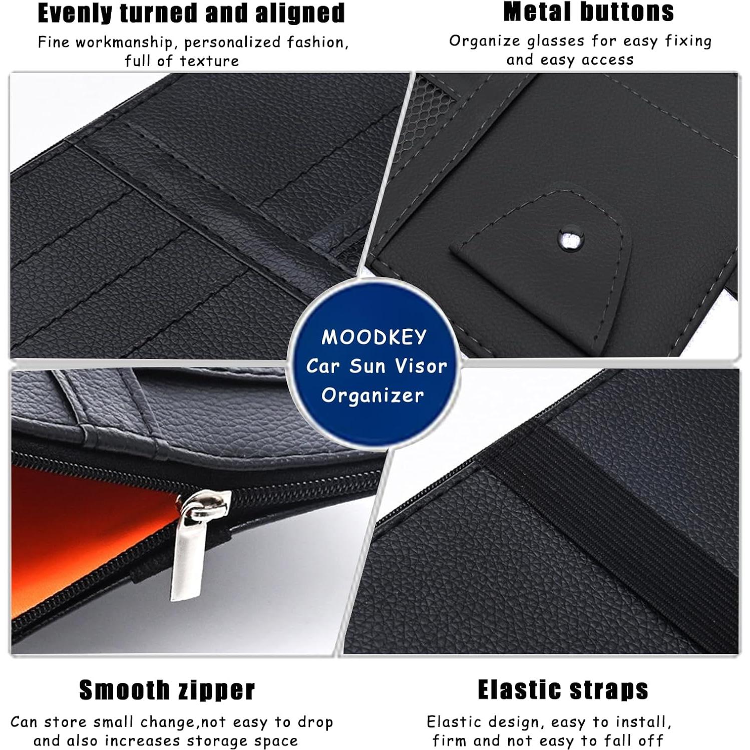 Organizador de Visera de Coche MOODKEY Negro 29.2x14.7cm