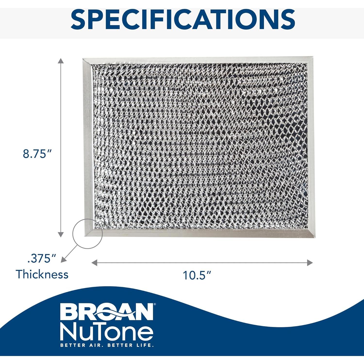 Filtro de Carbón de Reemplazo Broan-NuTone S97007696 22.23x26.67 cm