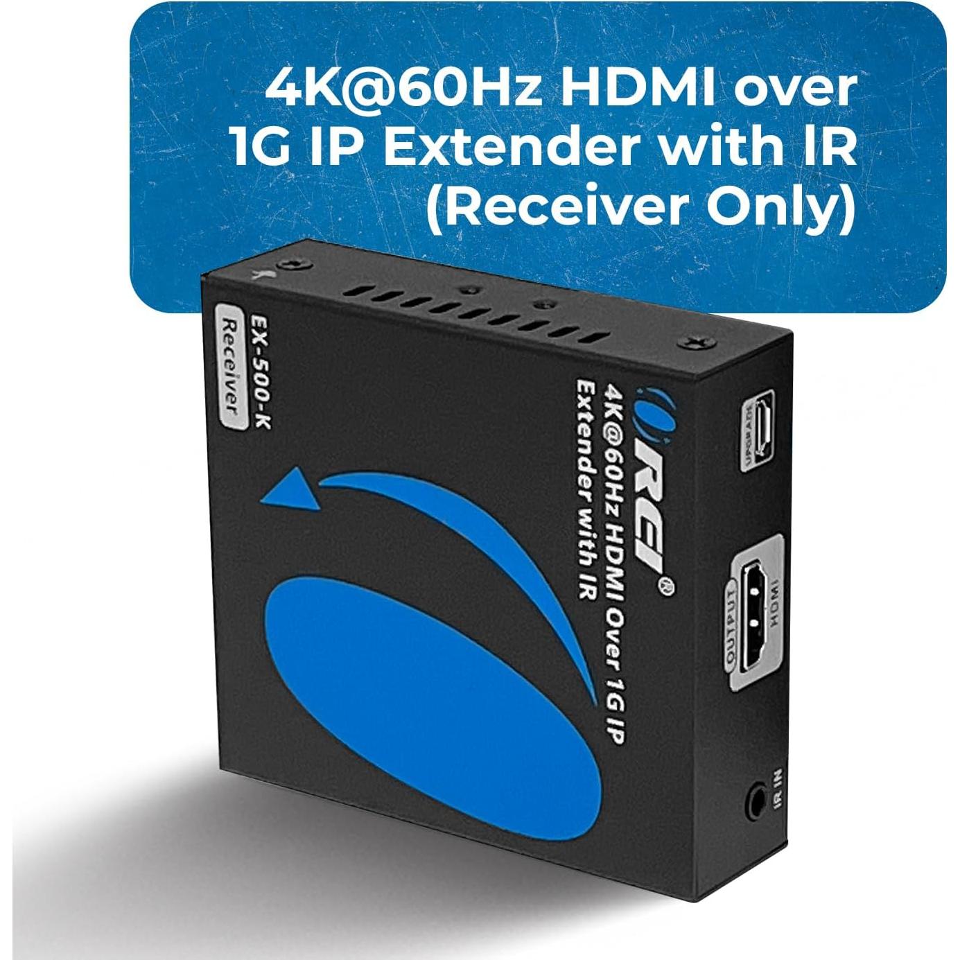 Receptor HDMI OREI EX-500-RX 4K sobre IP hasta 120m