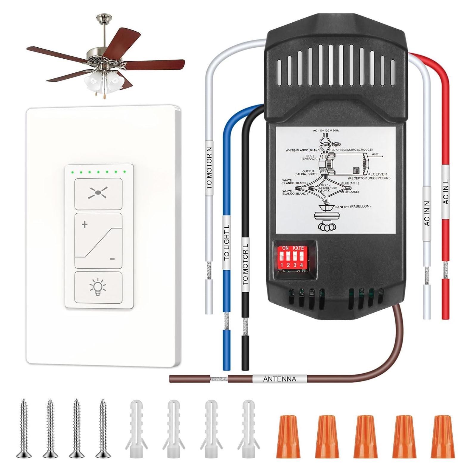 Kit Control Remoto Ventilador Techo Taoellen FB1057 3 Velocidades
