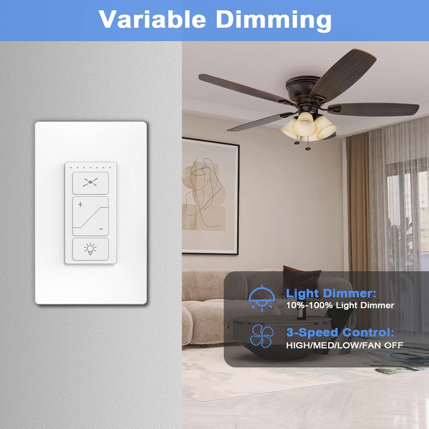 Kit Control Remoto Ventilador Techo Taoellen FB1057 3 Velocidades