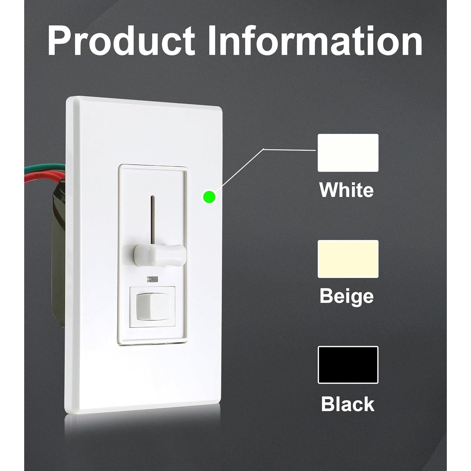 Regulador de Luz Deslizante Cloudy Bay 600W Blanco