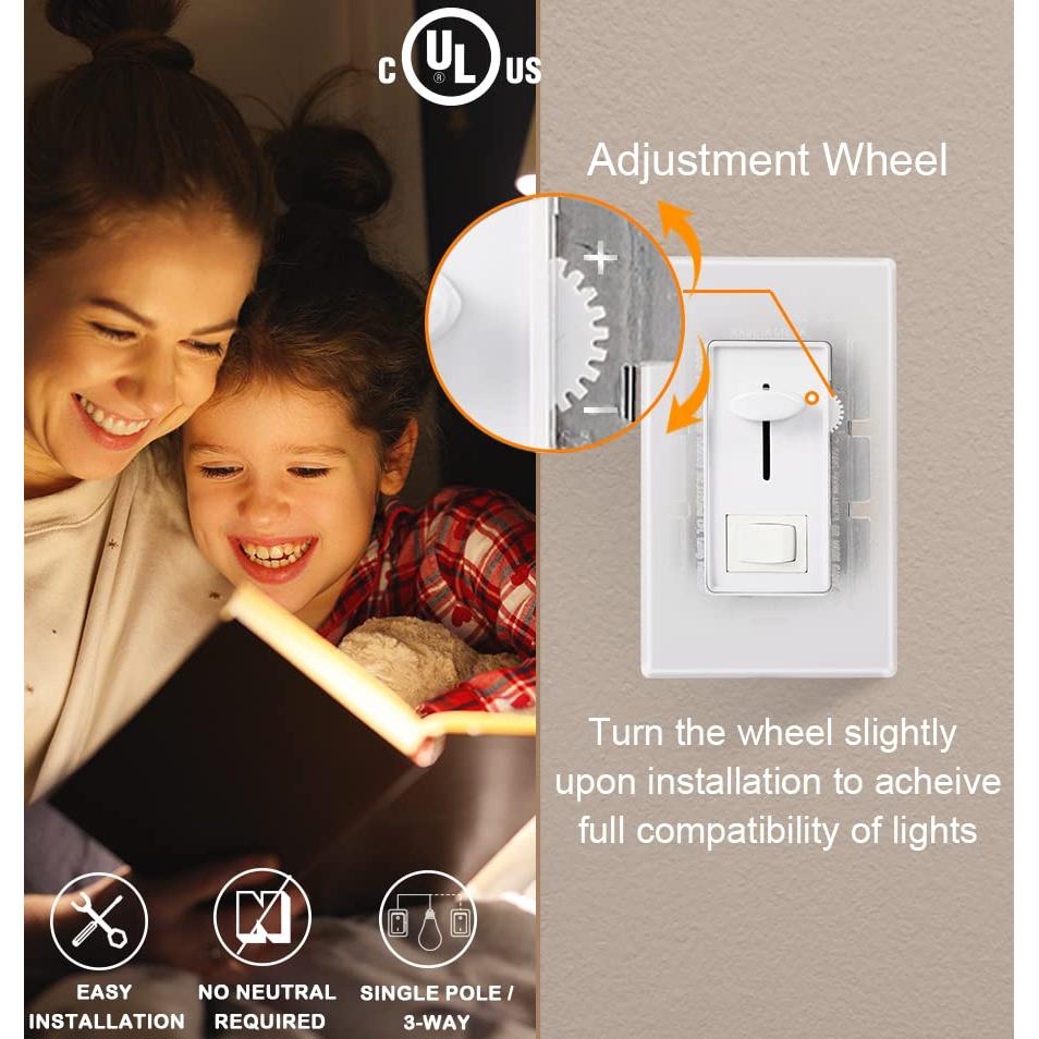 Regulador de Luz Deslizante Cloudy Bay 600W Blanco