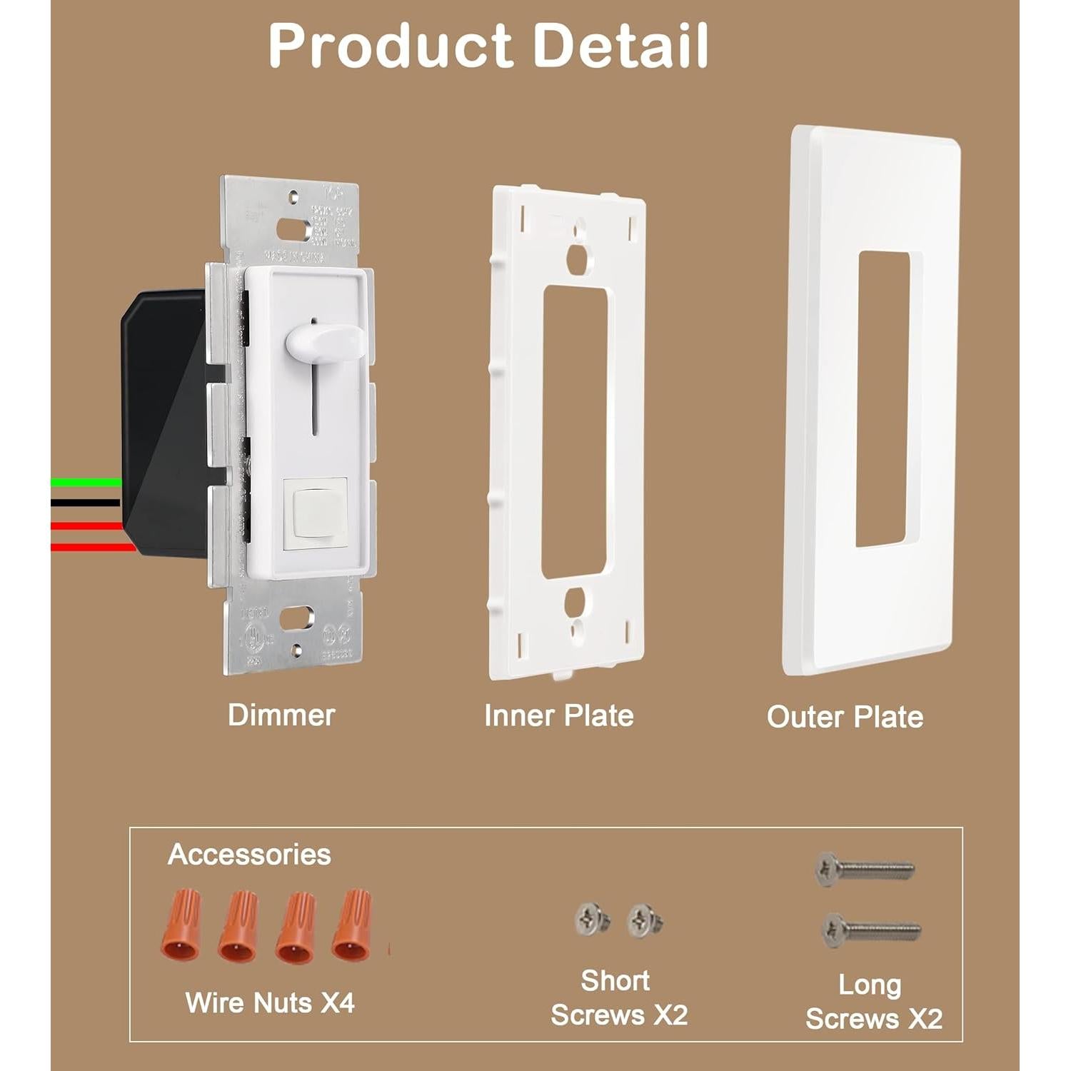 Regulador de Luz Deslizante Cloudy Bay 600W Blanco
