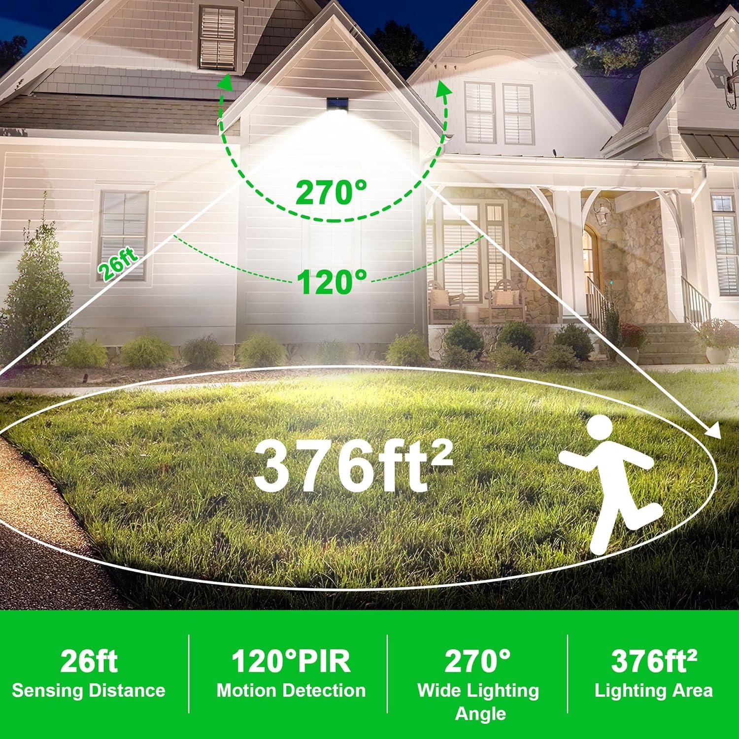 Luces Solares Exteriores KUYIMY con Sensor de Movimiento 72 LED