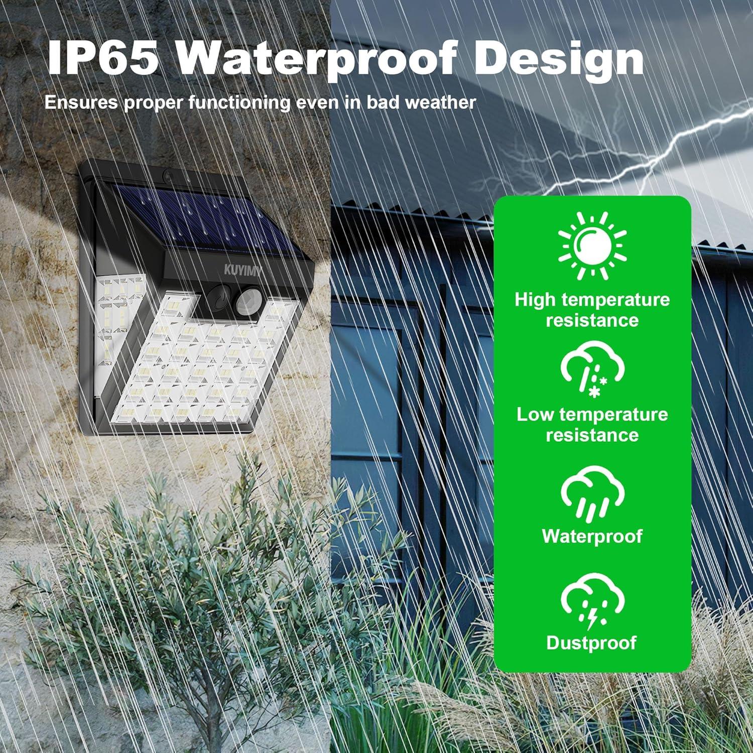 Luces Solares Exteriores KUYIMY con Sensor de Movimiento 72 LED