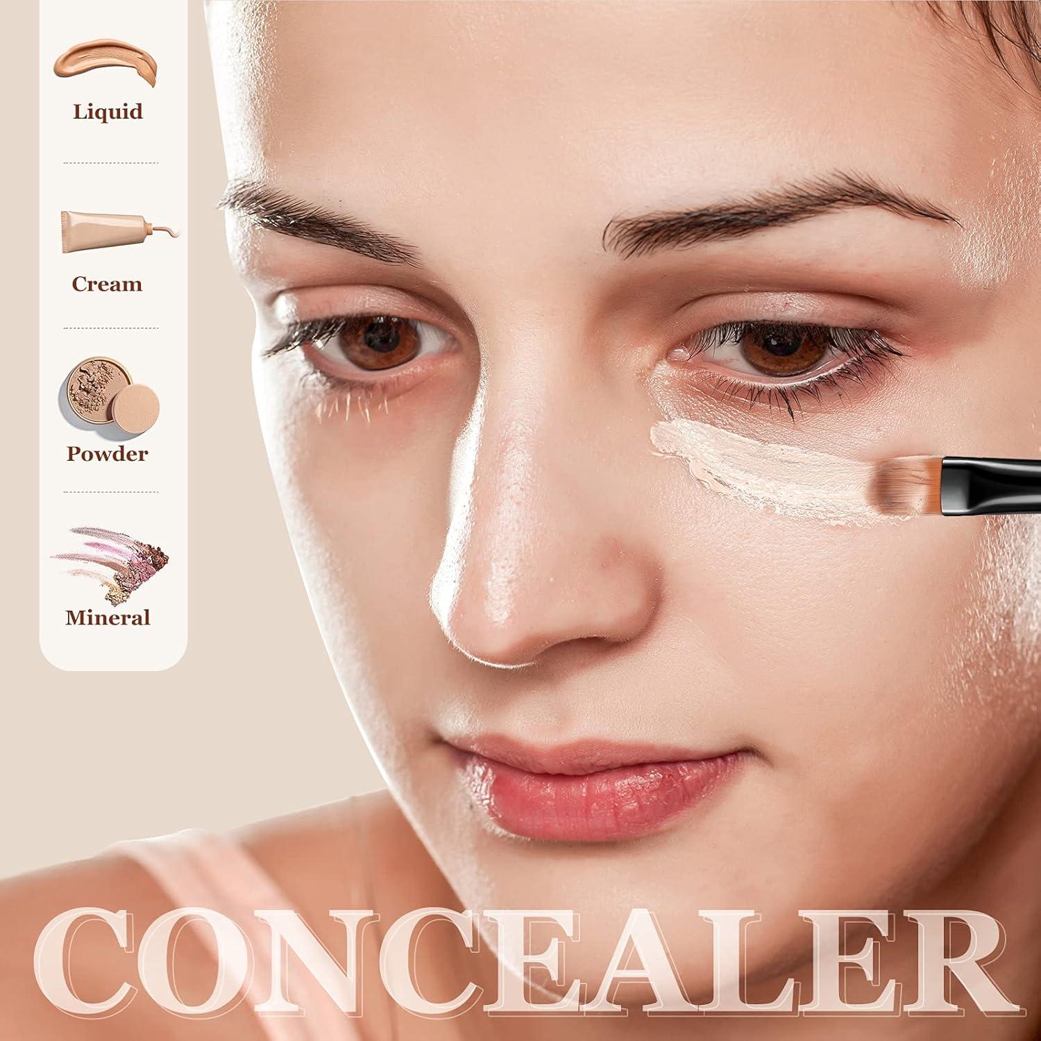 12 Pinceles Correctores de Maquillaje Patelai - Fibra Sintética