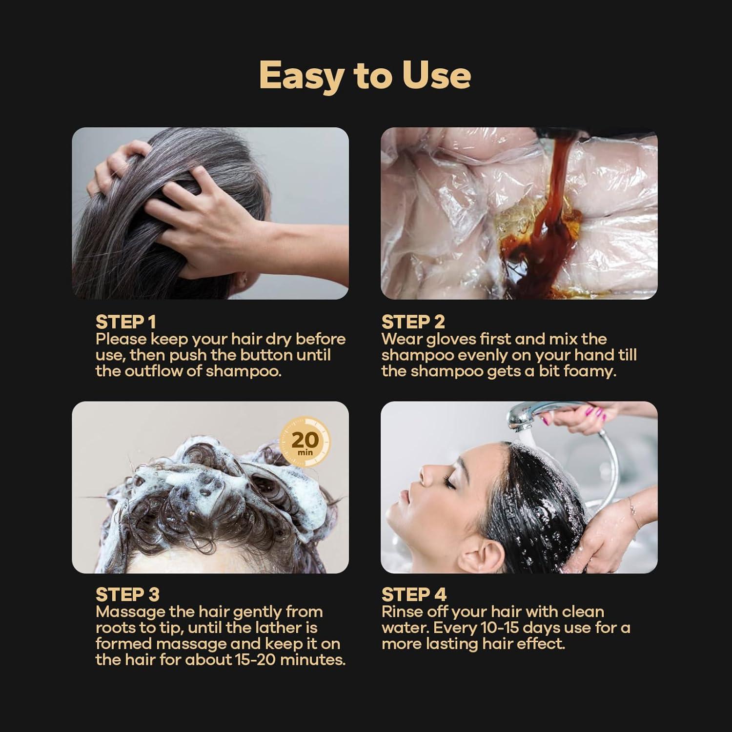 Champú 3 en 1 para Teñir Cabello Negro Octooboo - 540g