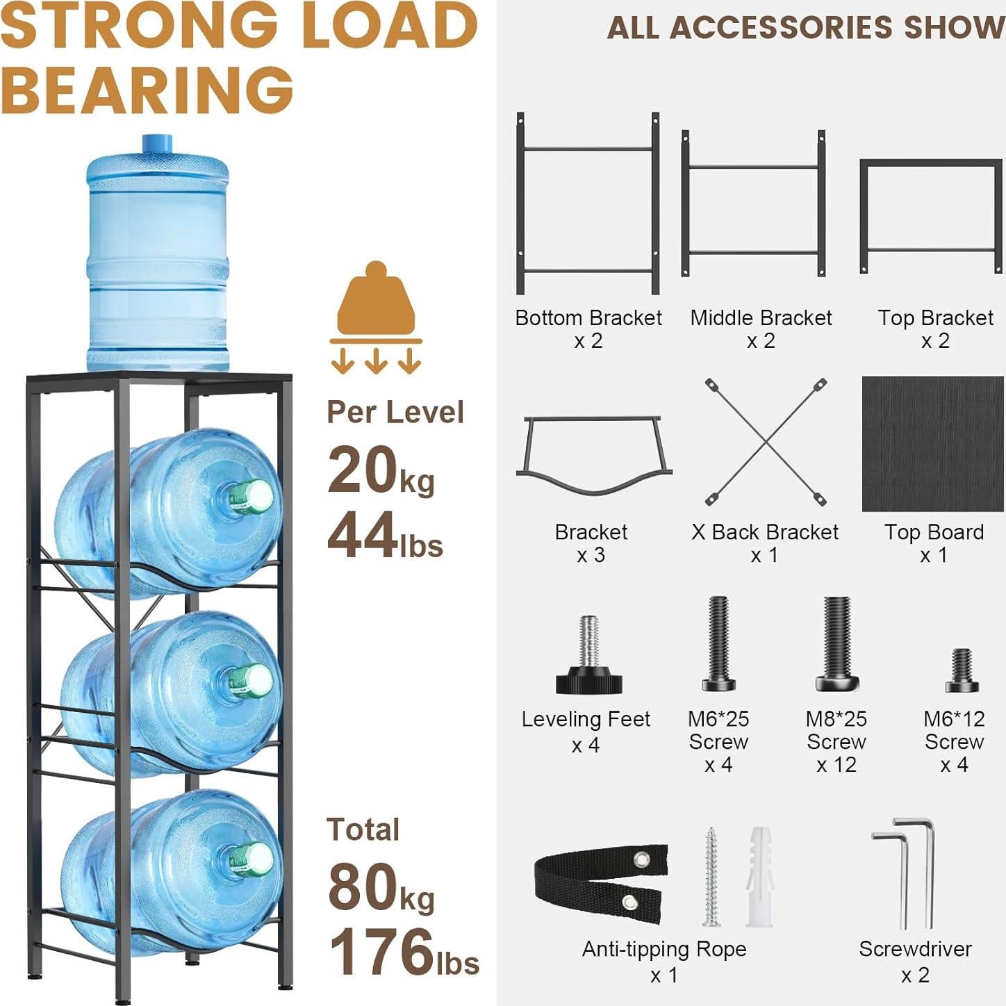 Soporte para Botellas de Agua Housolution 3 Niveles Negro