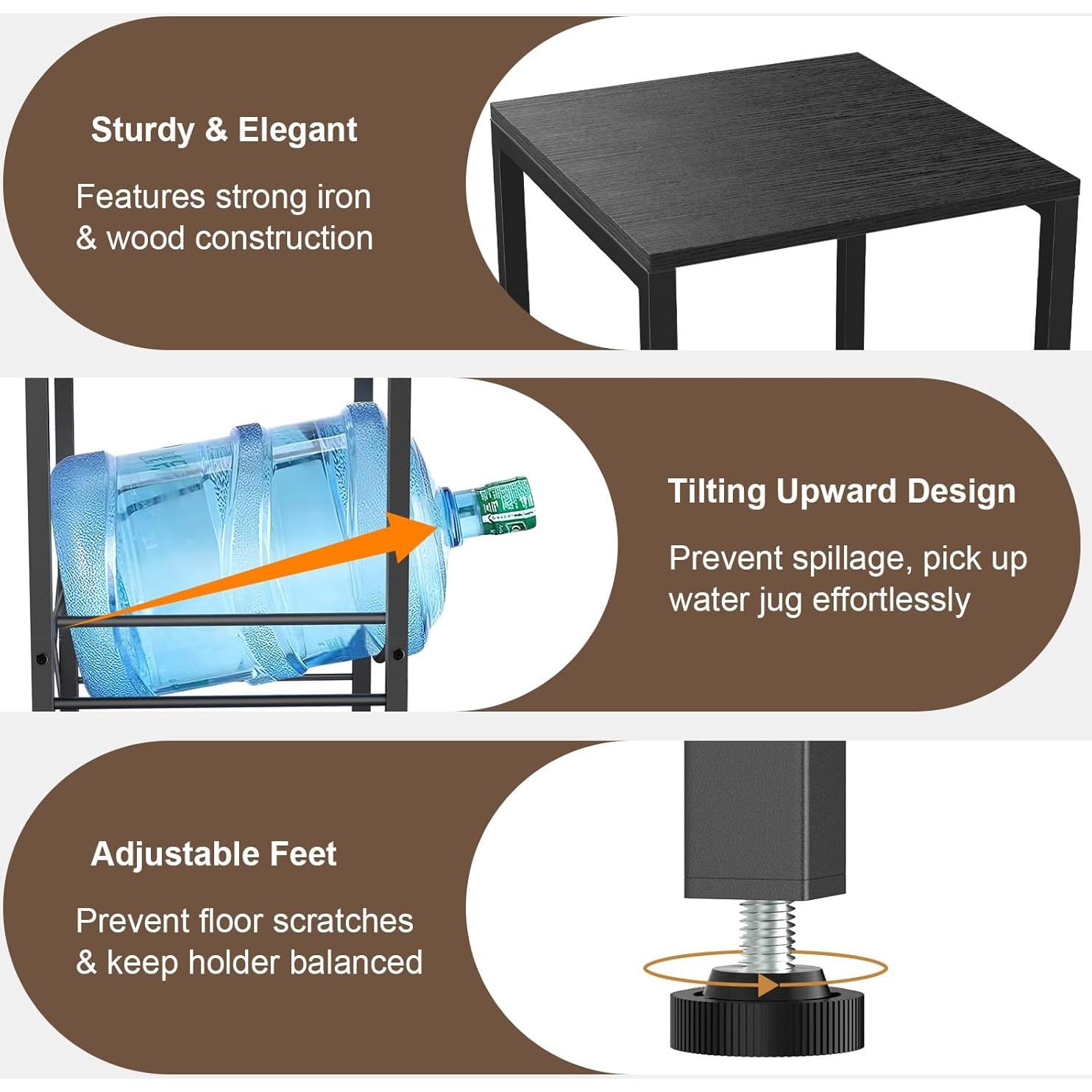 Soporte para Botellas de Agua Housolution 3 Niveles Negro