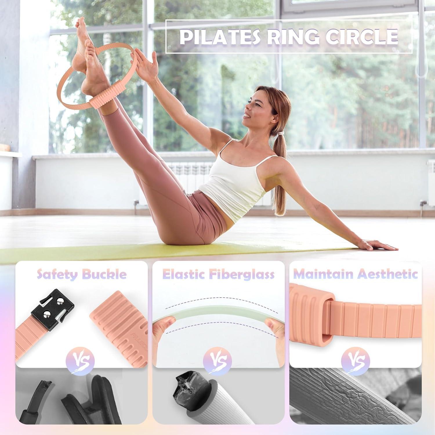 Kit de Pilates Paleclouds - Anillo, Pelota 21 cm y Bandas
