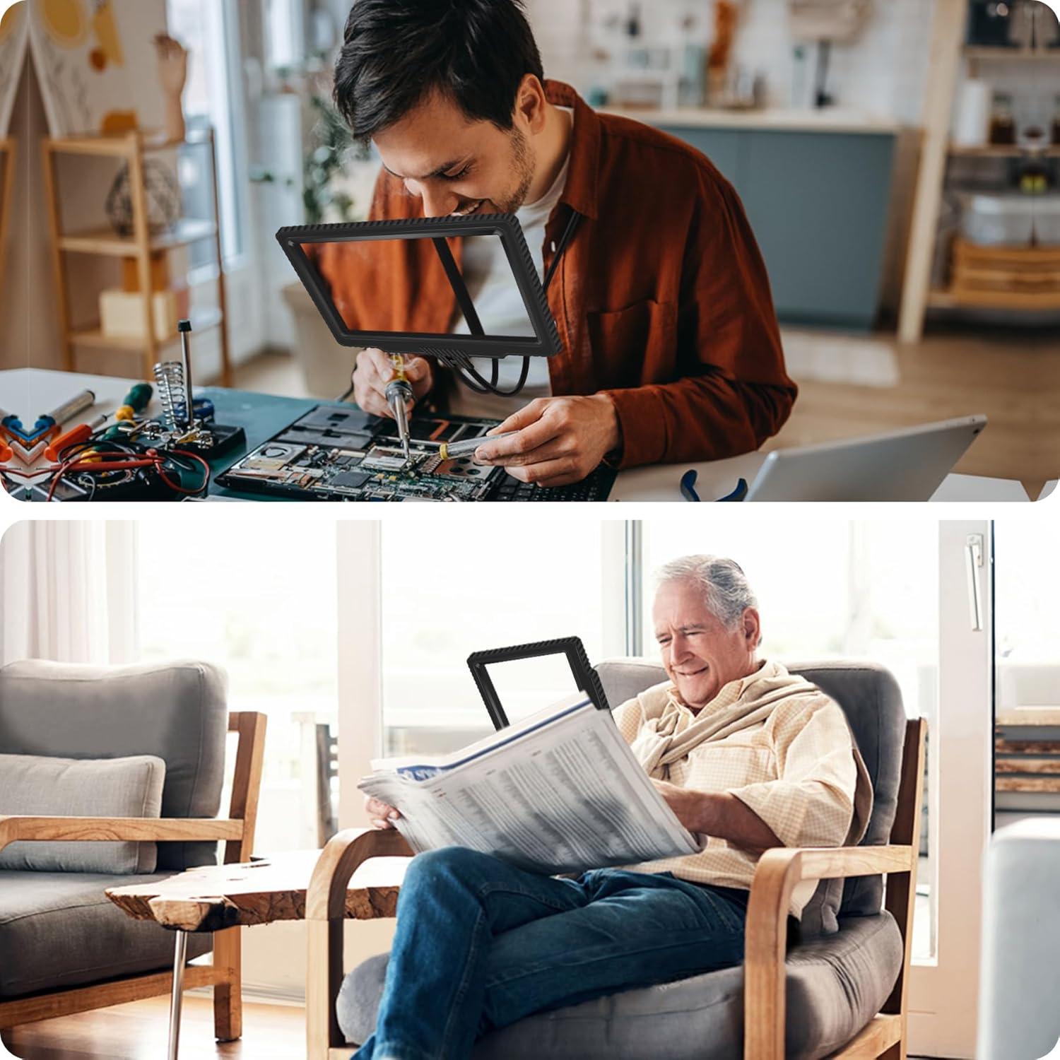 Lupa Manos Libres JUOIFIP 5X para Lectura y Manualidades