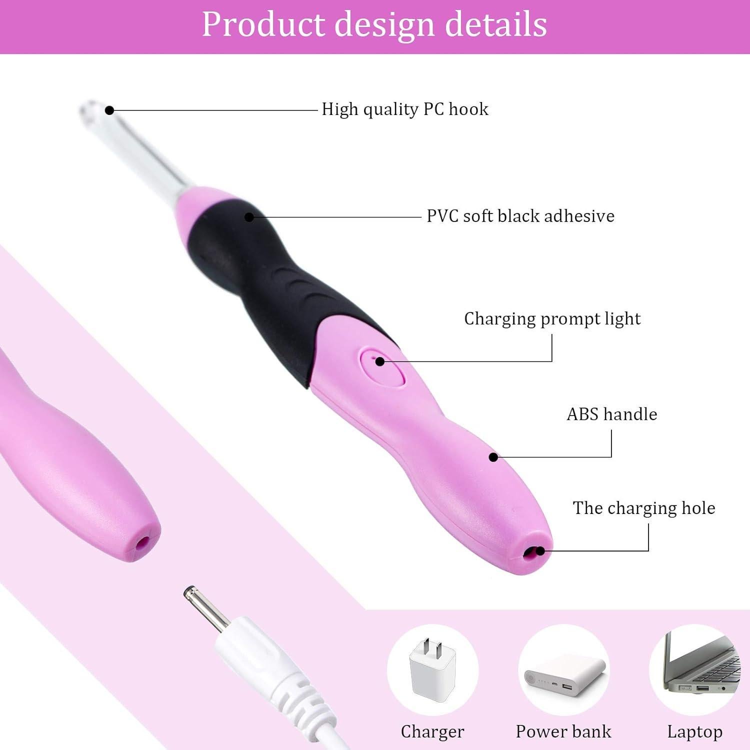 Juego de Ganchillos Iluminados Chuangdi 11 Tamaños 2.5 a 8 mm