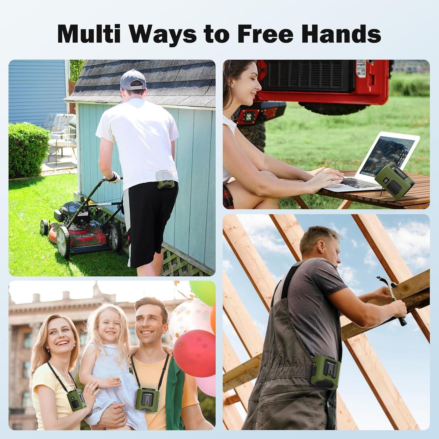 Ventilador Portátil de Cintura PANERGY K50 14500mAh Verde Militar