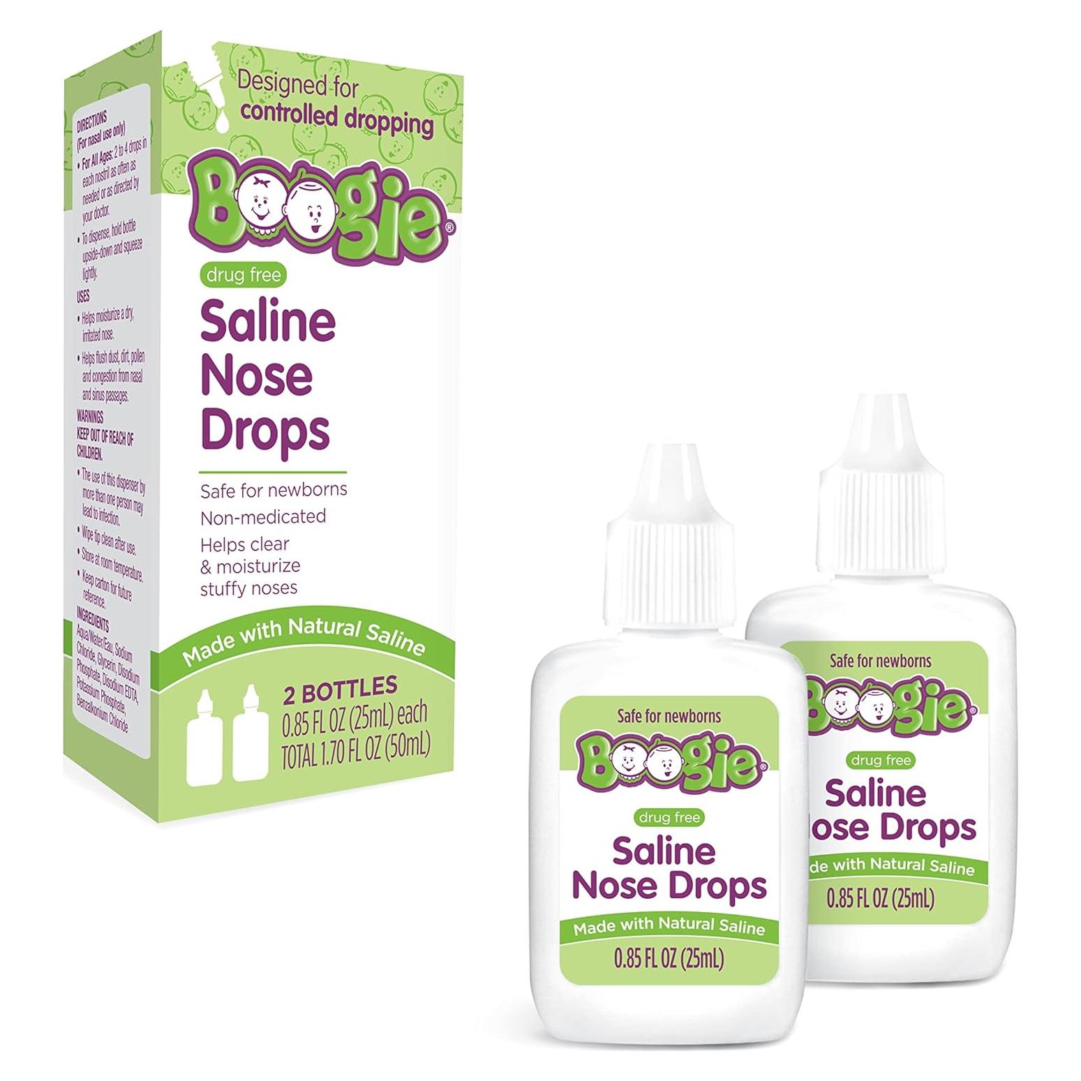 Gotas Salinas Nasales Boogie Baby 25.2 ml - Paquete de 2