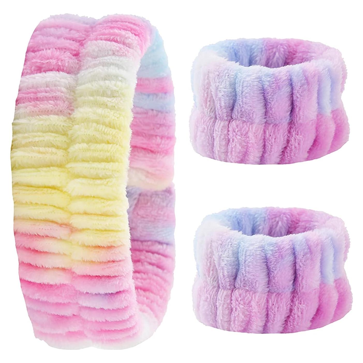 Conjunto Diadema y Muñequera Aoozleny 3 Piezas Azul-Rosa