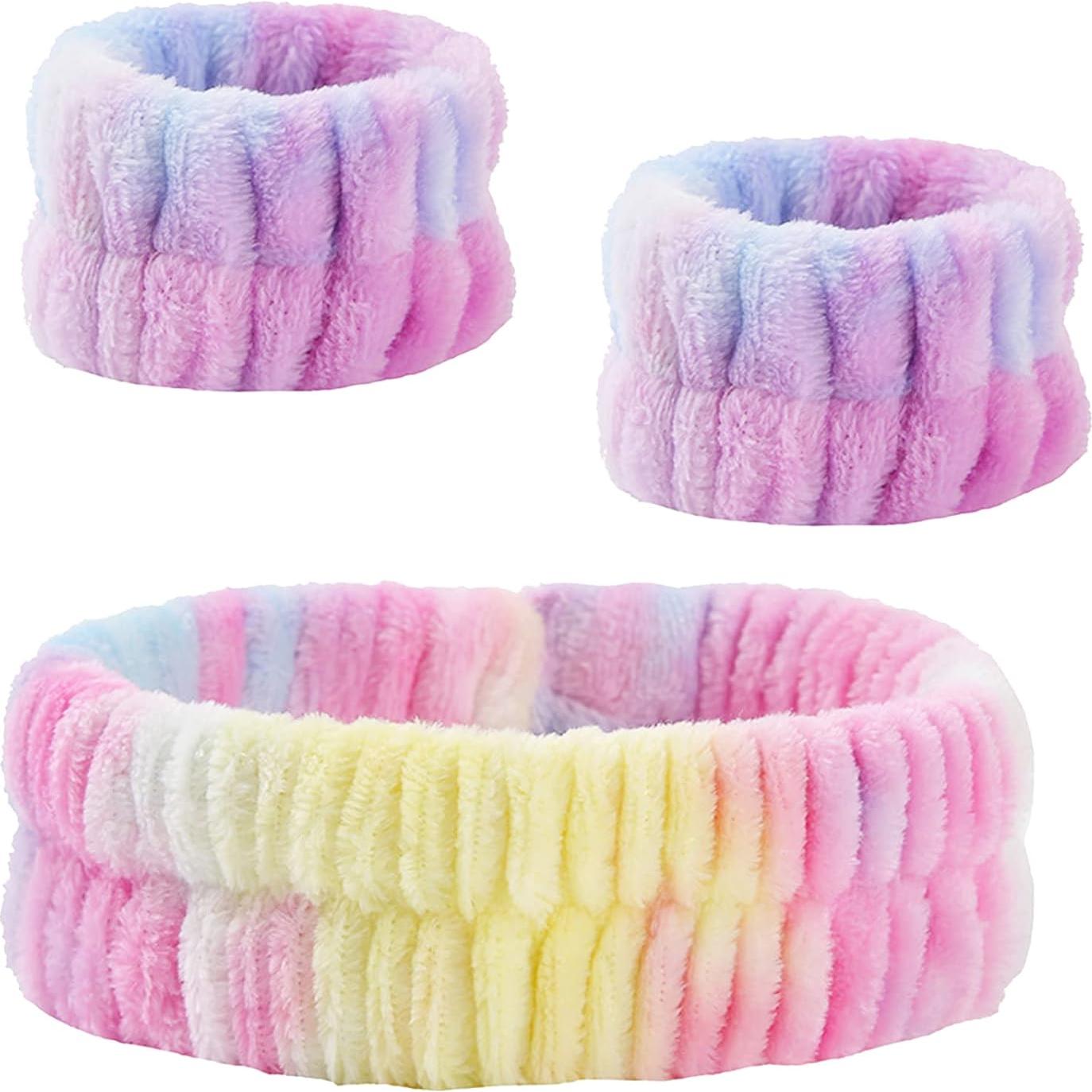 Conjunto Diadema y Muñequera Aoozleny 3 Piezas Azul-Rosa