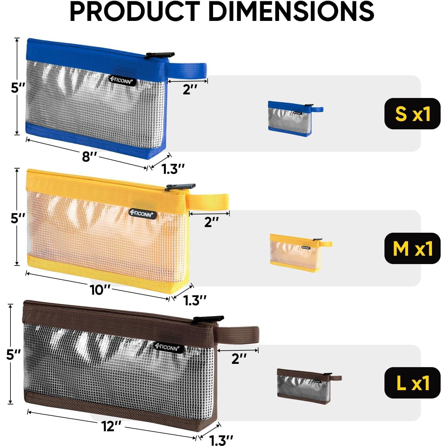 Bolsa de Herramientas TICONN 3PK Oxford 1680D Transparente