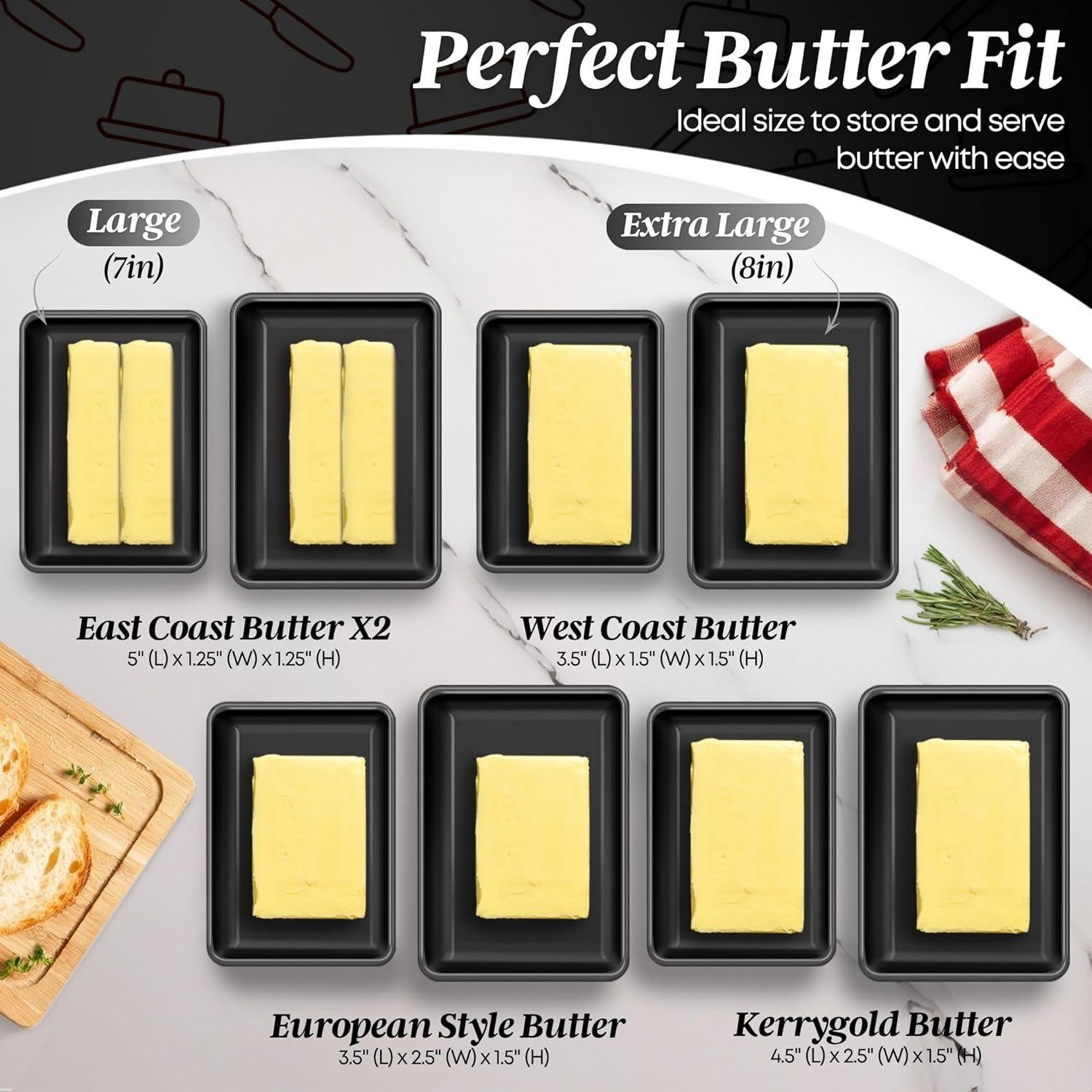 Plato de Mantequilla Cerámico Flexzion Negro con Tapa 20.32 cm