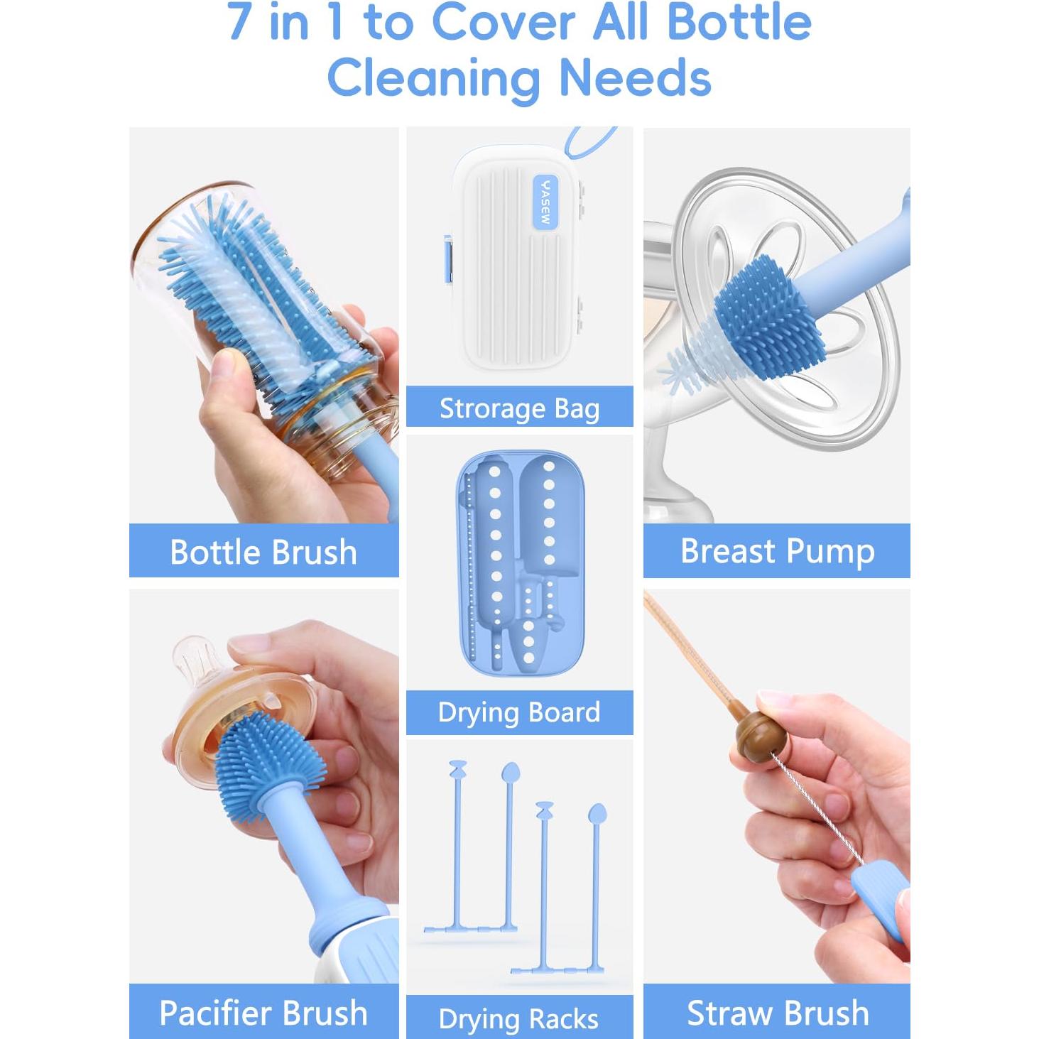 Limpiador Eléctrico de Botellas YASEW 2000mAh Azul