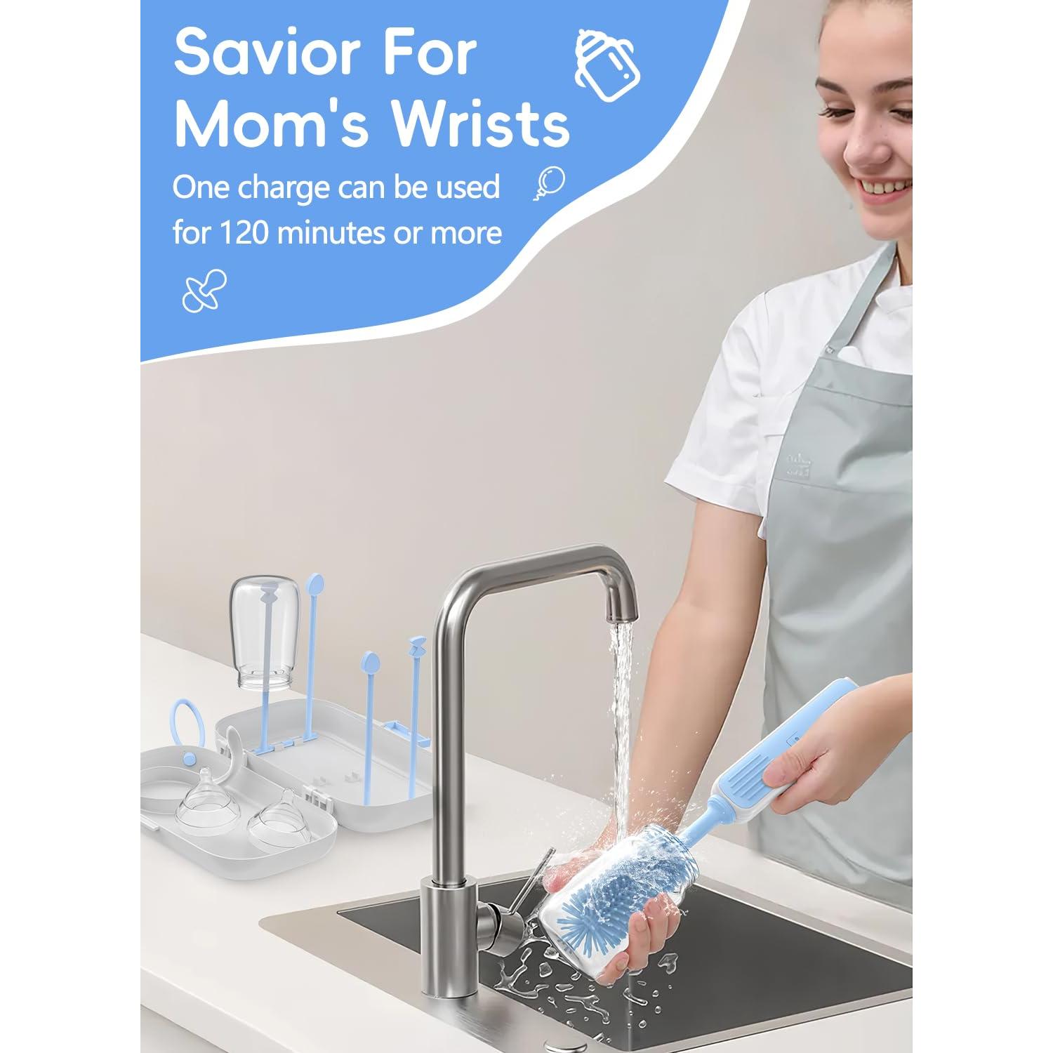 Limpiador Eléctrico de Botellas YASEW 2000mAh Azul