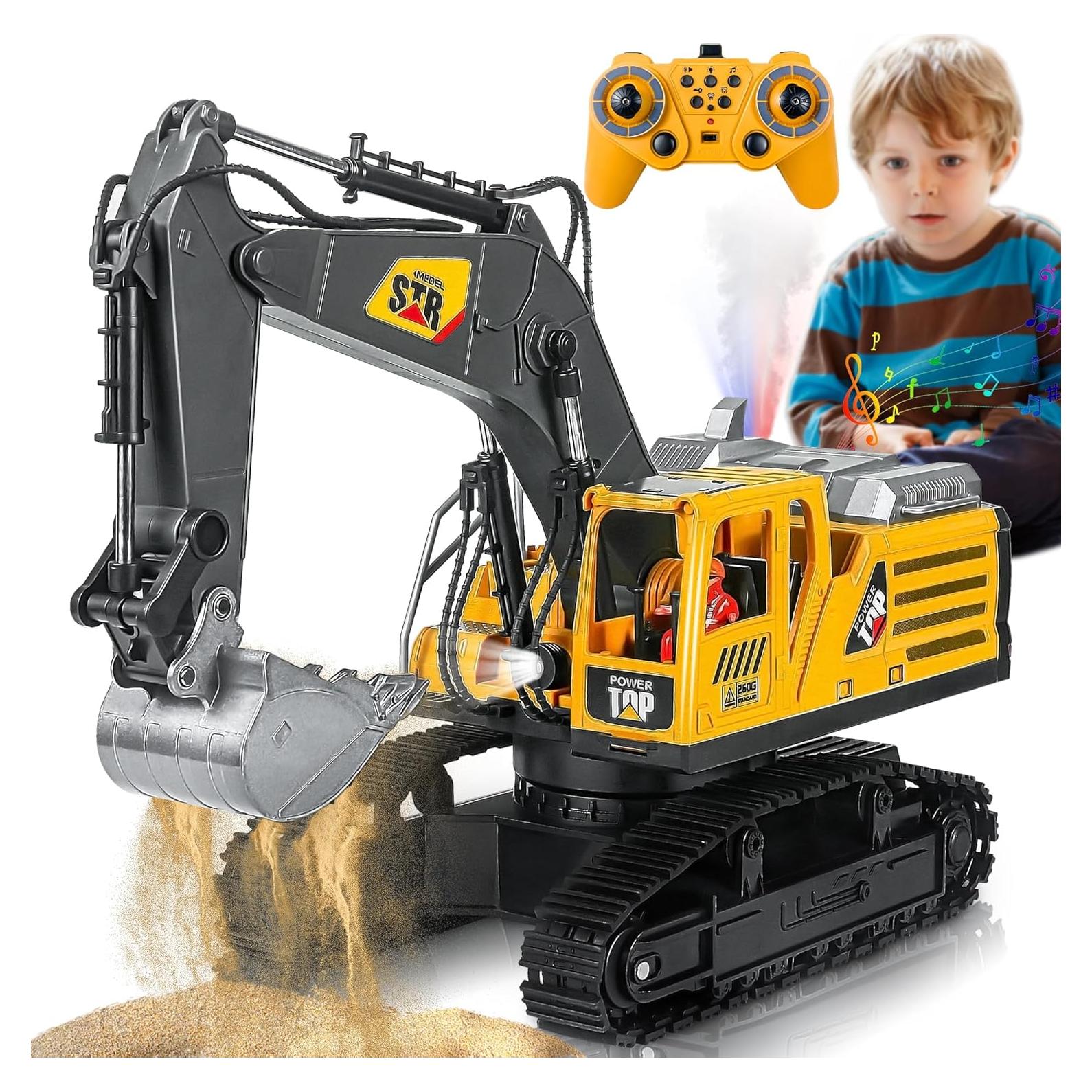 Excavadora RC FUYLE 1:14 con Cuchara de Metal y Rocío