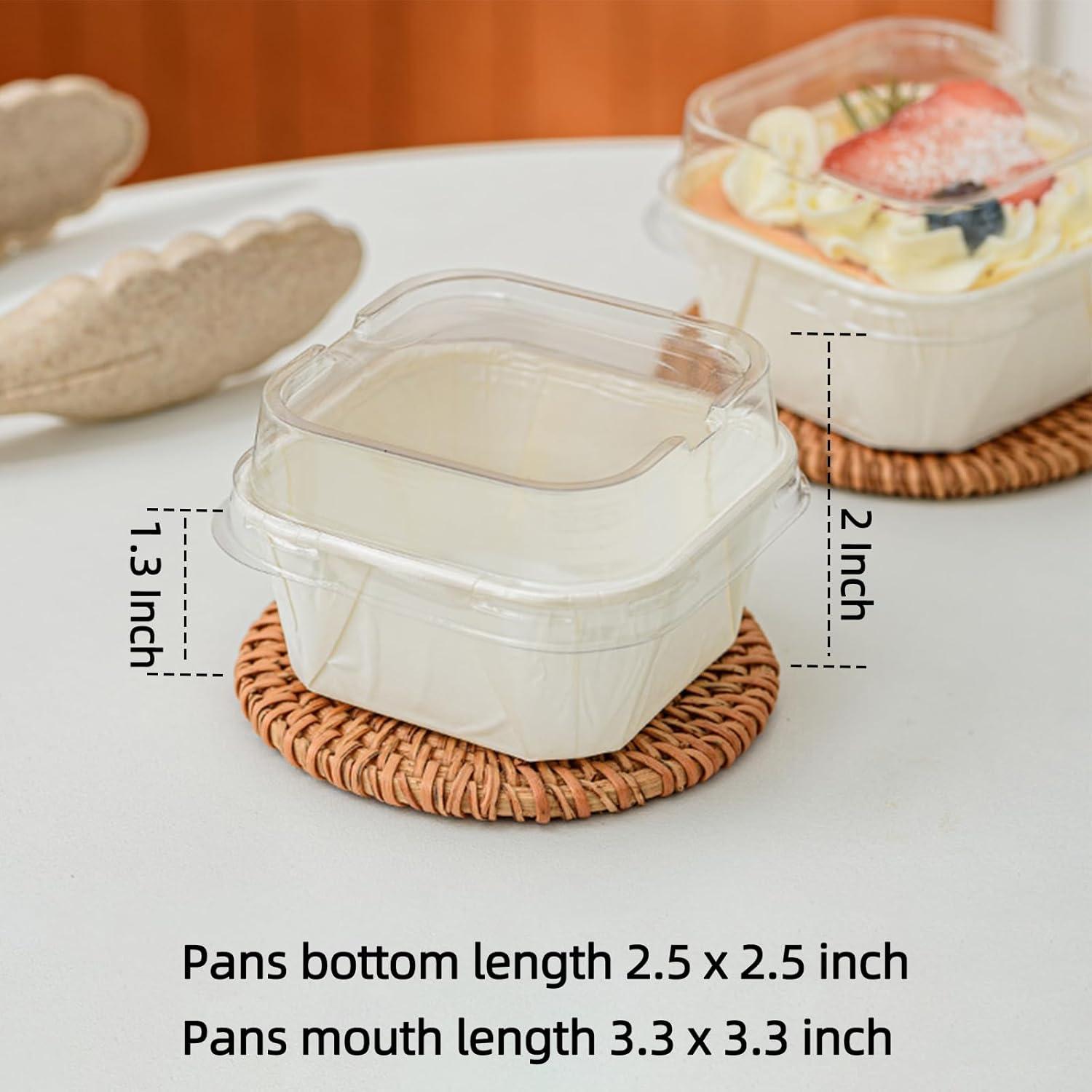 50 Moldes para Hornear Roppolo 5oz con Tapa Transparente