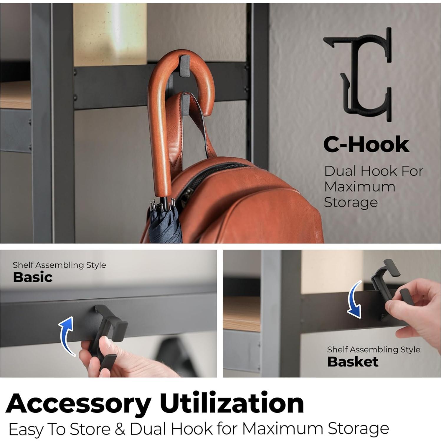 Carro Metálico Rodante HOMEDANT 5 Niveles Negro 399.2 kg