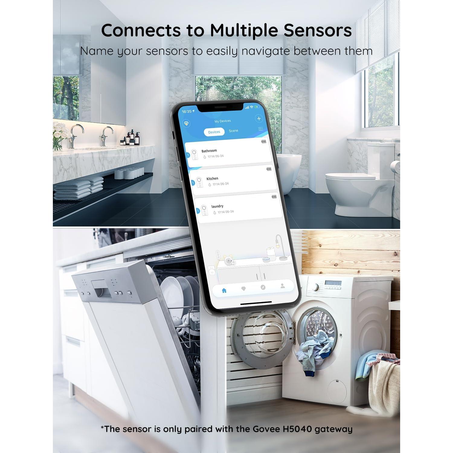 Detector de Fugas de Agua Govee H5054 100dB Inalámbrico