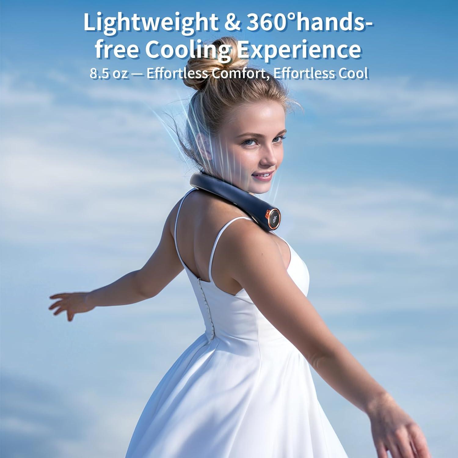 Ventilador de Cuello Portátil ZHZW S65 360° 3 Velocidades