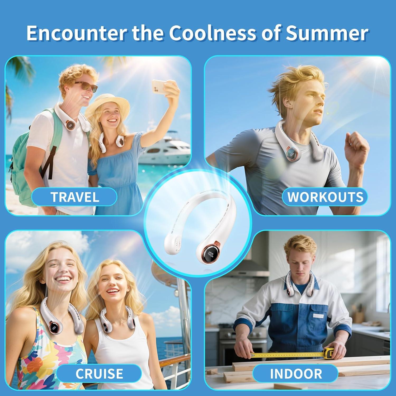 Ventilador de Cuello Portátil ZHZW 6000mAh USB 3 Velocidades