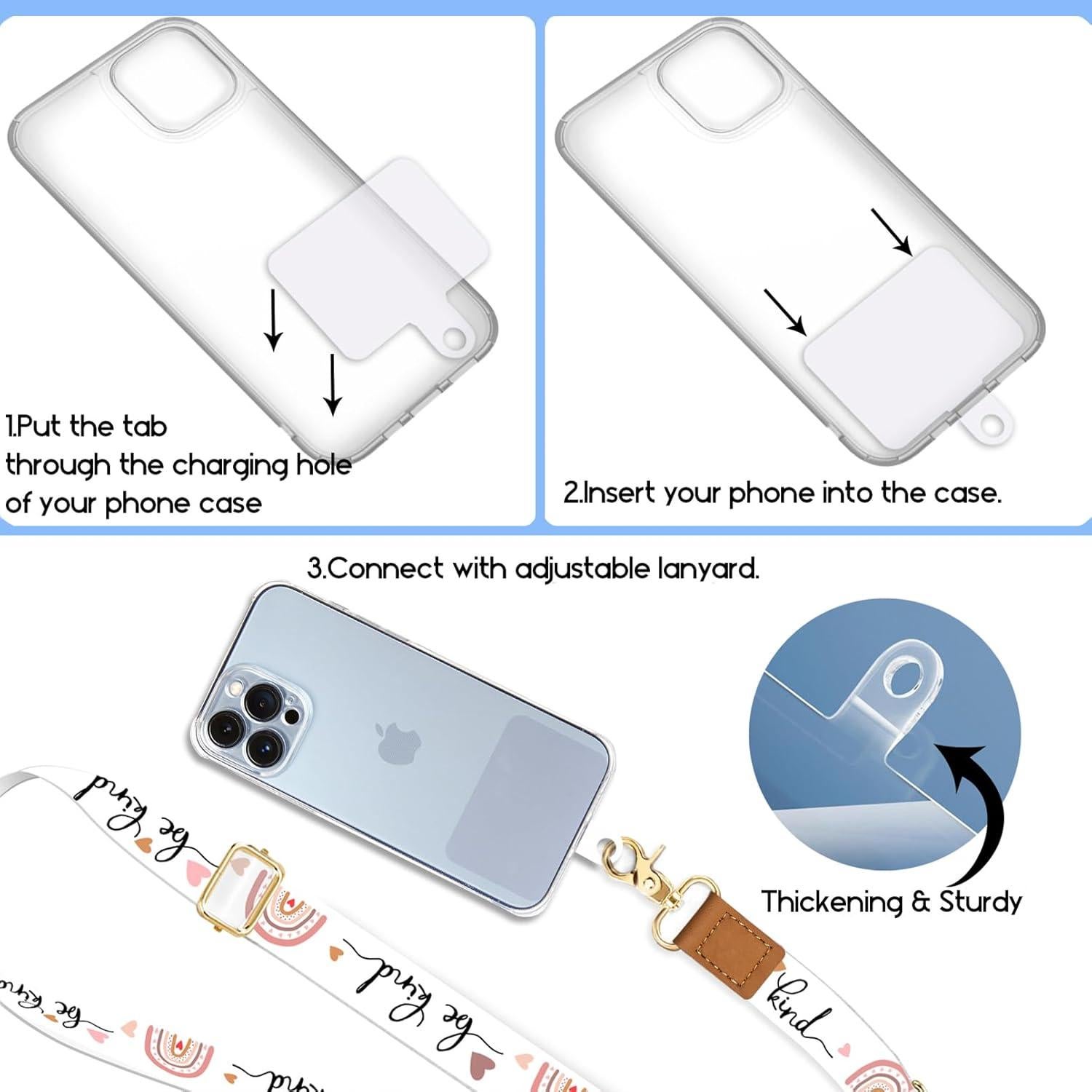 Correa ajustable para teléfono Yonlevres - SÉ AMABLE - Arcoíris