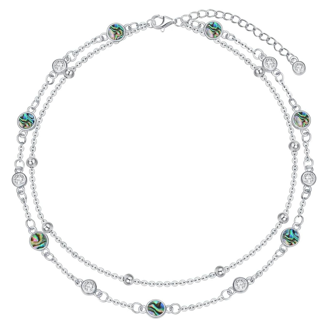 Tobillera de Plata Esterlina 925 con Turquesa Natural HPQQ