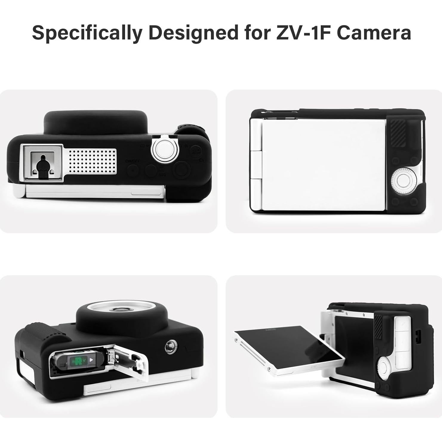 Kit de Accesorios para Cámara Sony ZV-1F - Funda Silicona, 2 Protectores LCD, Cubierta Zapata